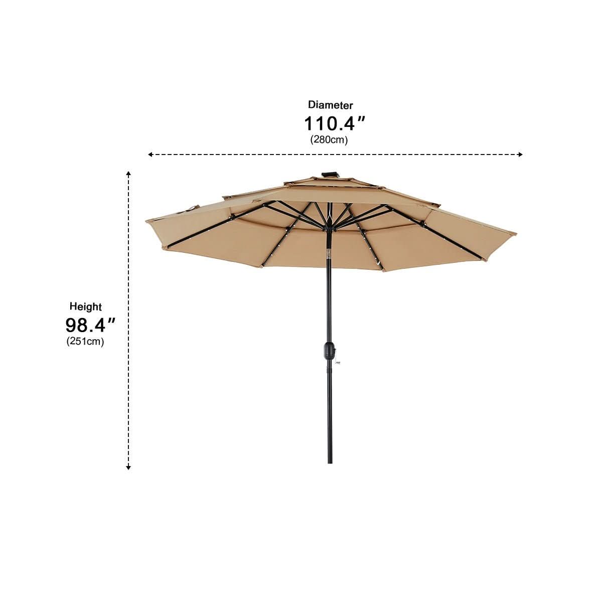 SUNSETCANOPY – Rotatable Patio Umbrella for Elegant Outdoor Shade