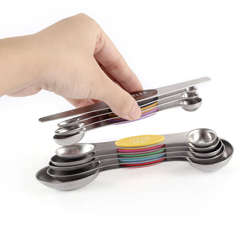MEASURIX – Magnetic Stainless Steel Measuring Spoons Set