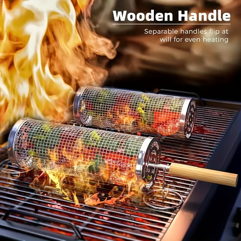 ROLLGRILL – Panier de grillade roulant en acier inoxydable