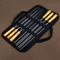 GRILLSKEW – Ensemble de 6 brochettes en acier inoxydable pour barbecue