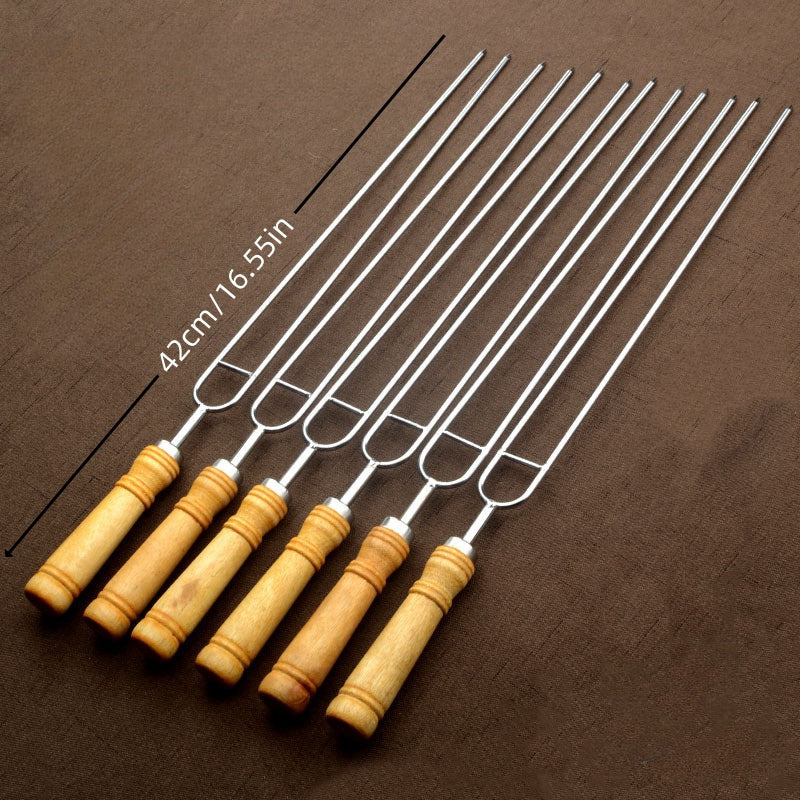GRILLSKEW – Ensemble de 6 brochettes en acier inoxydable pour barbecue