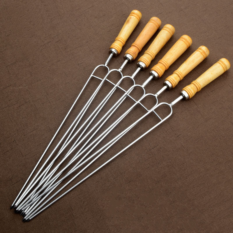 GRILLSKEW – Ensemble de 6 brochettes en acier inoxydable pour barbecue