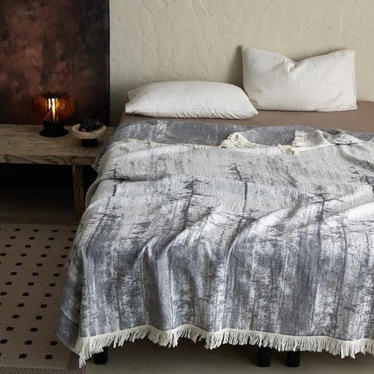BRUSHREST – Couverture à l’encre abstraite pour un confort intérieur sans effort
