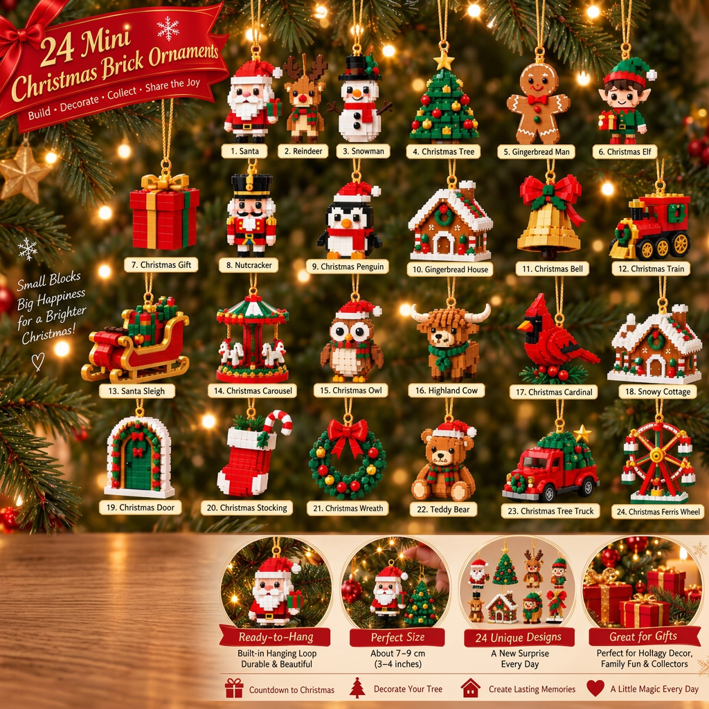 BRIXMASIA – Buildable Christmas Brick Ornament Advent Calendar