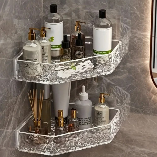 GLACIERA – Organisateur d’étagère de salle de bain design glacier d’angle