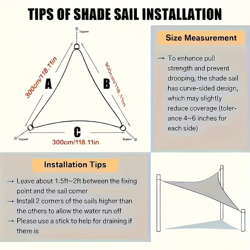 SUNHAVEN – Extra Large Triangular Outdoor Sunshade Sail