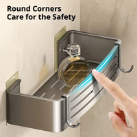 ALUMORA – Organisateur d’étagère de salle de bain en aluminium auto-adhésif