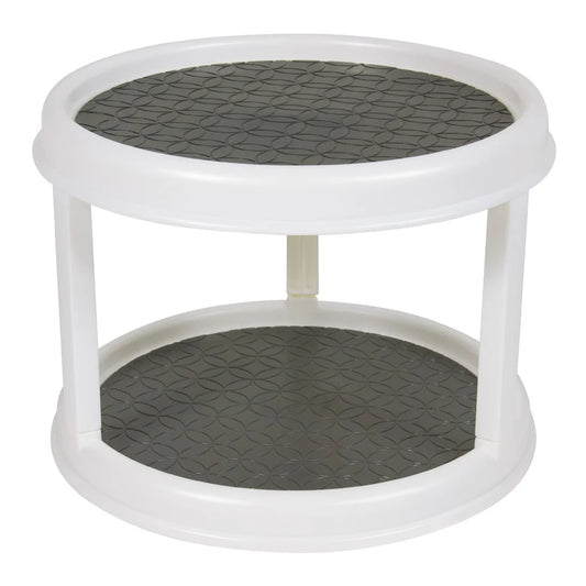 2-Tier Nonskid Turntable Spice Rack Organizer - 360-Degree Spice Storage Solution 1