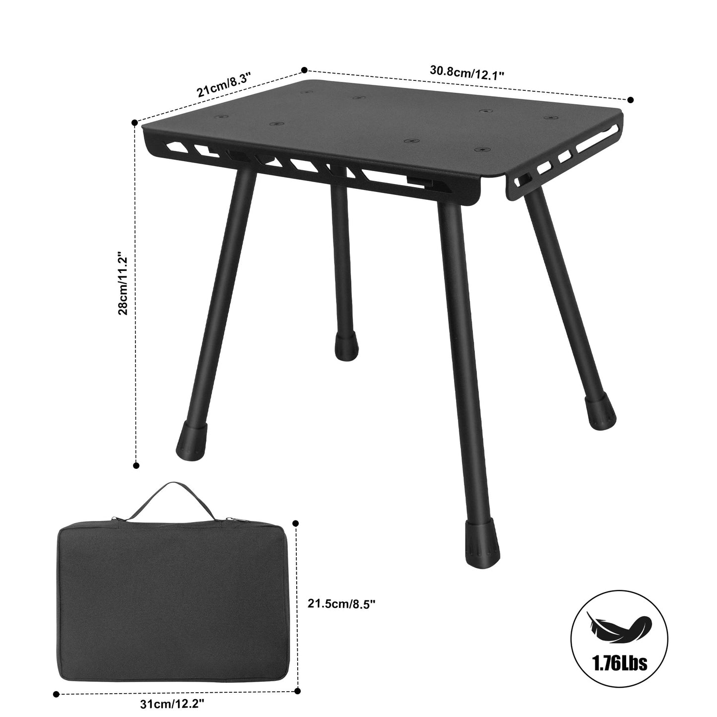 TACTITABLE – Tragbarer, faltbarer Campingtisch