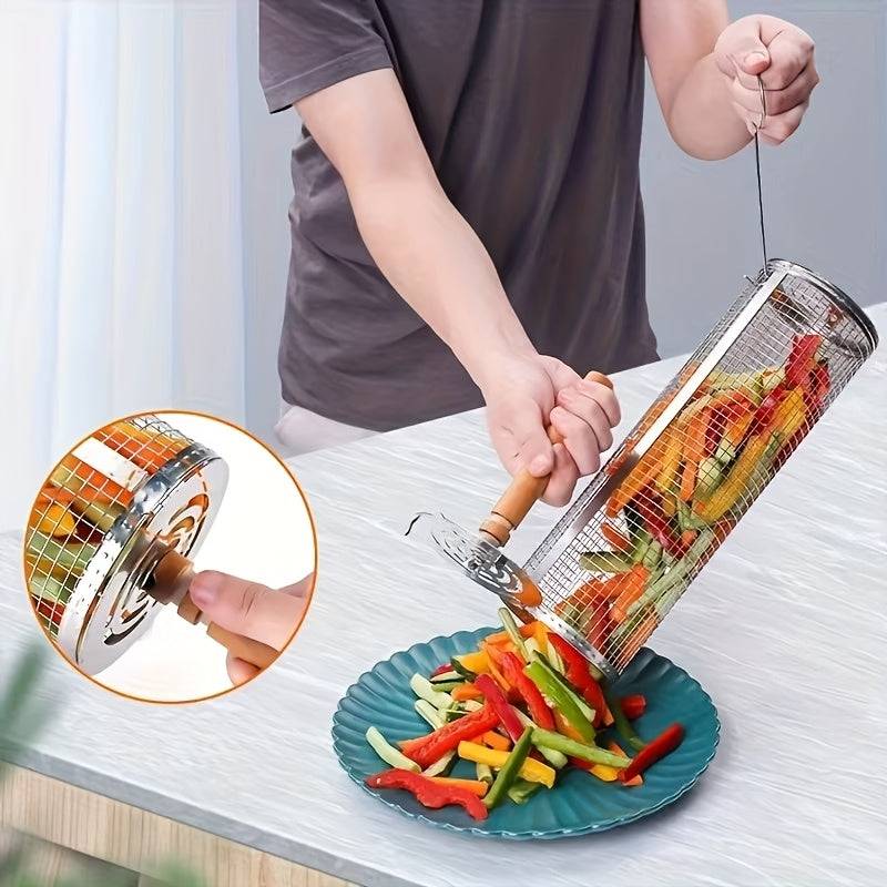 ROLLGRILL – Panier de grillade roulant en acier inoxydable