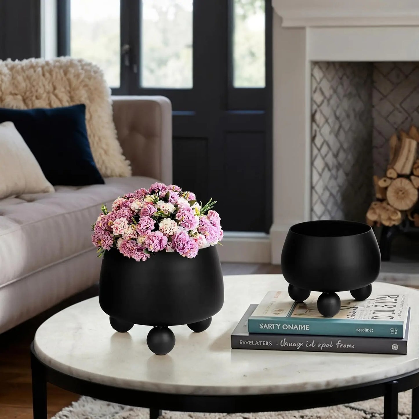 NOIRBLOOM – Modern Ceramic Planter Set
