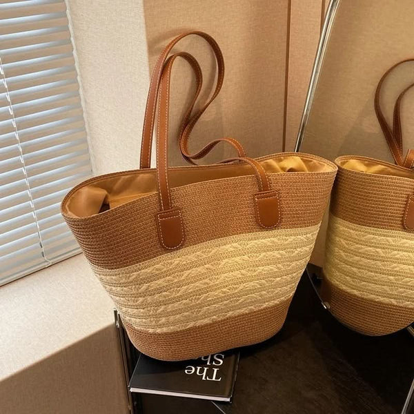 SHORELINE – Large Capacity Straw Shoulder Bag