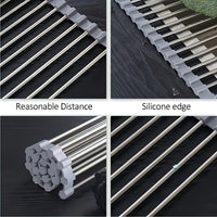 ROLLSINK – Égouttoir à vaisselle en acier inoxydable enroulable