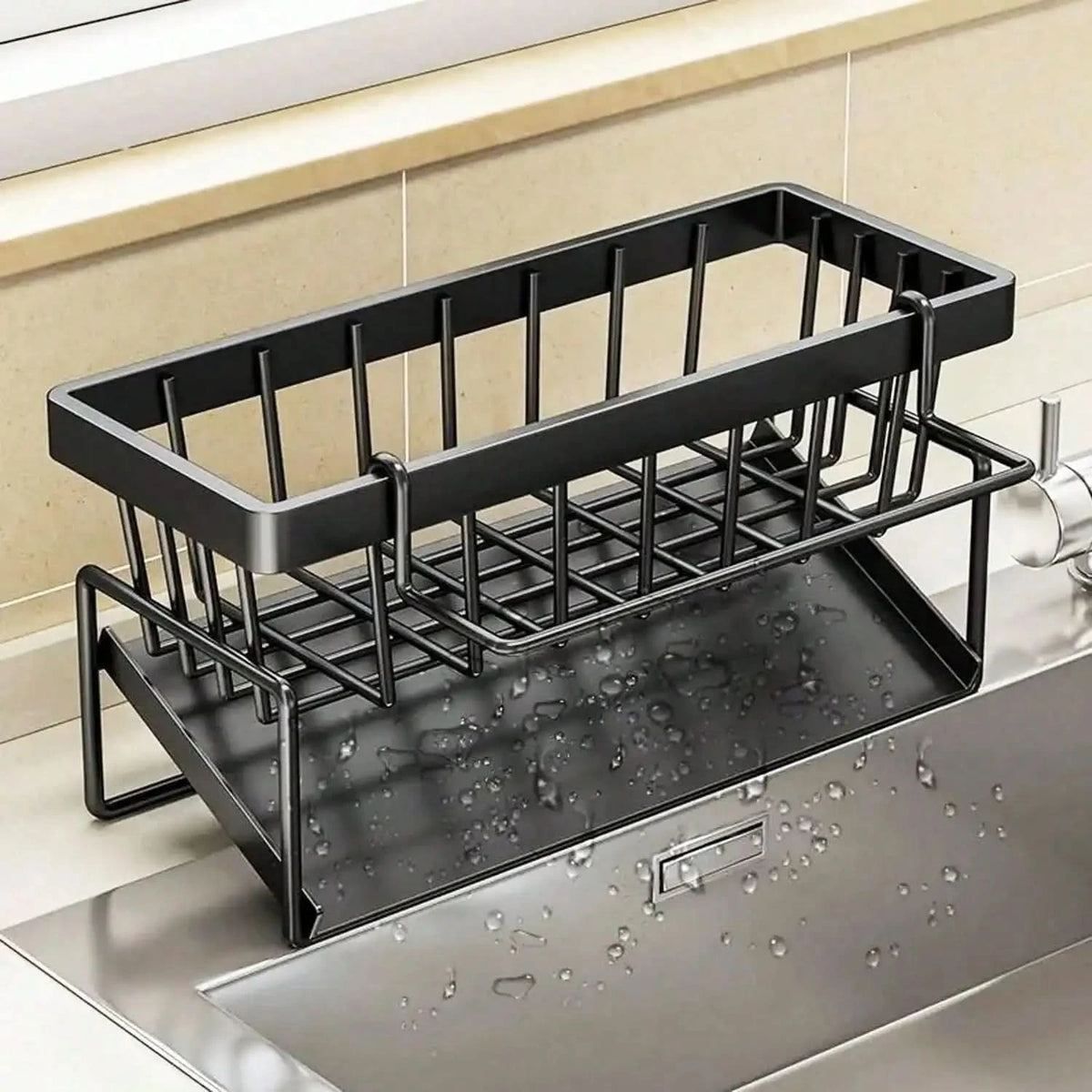 304 Stainless Steel Kitchen Sink Caddy with Sponge Holder and Soap Dish 0
