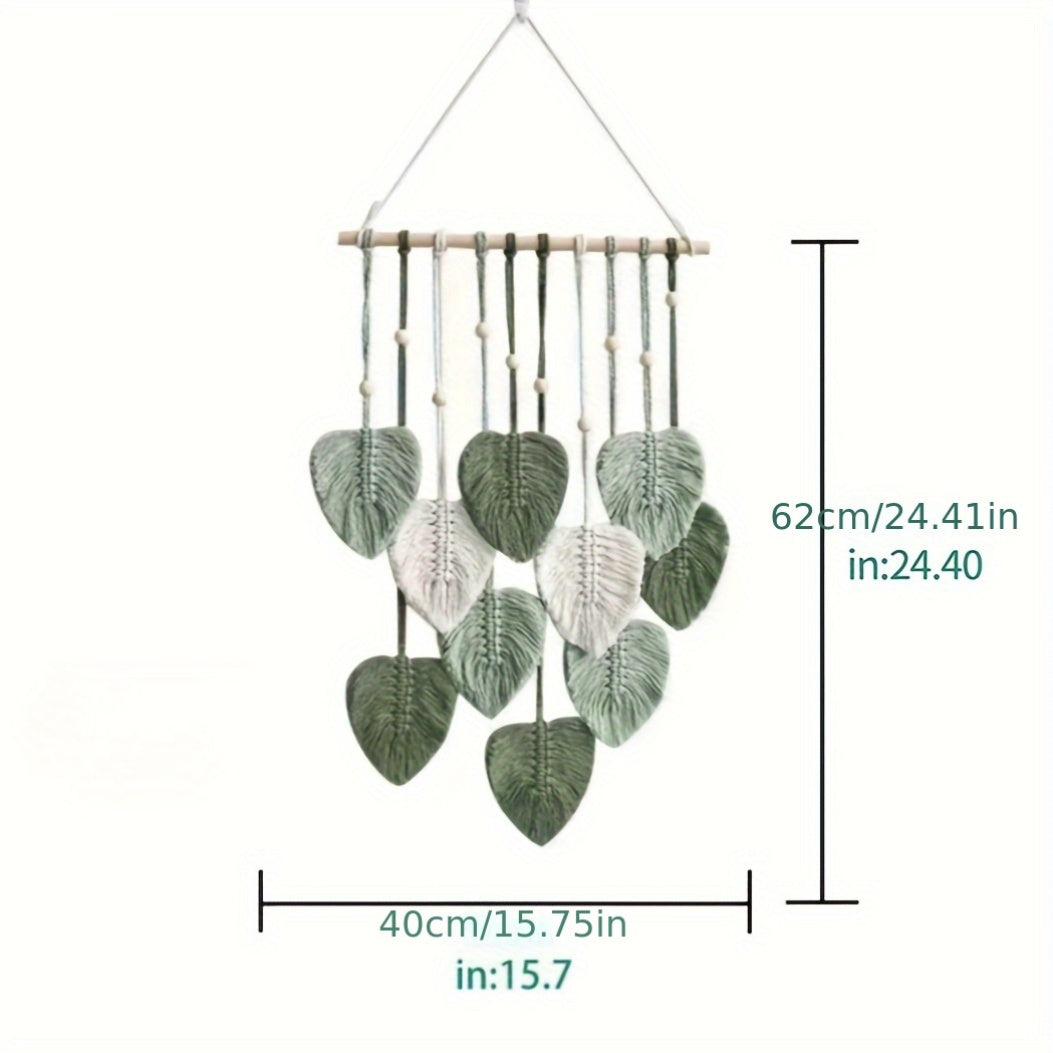 Verdelia - Bohemian Green Leaf Wall Hanging