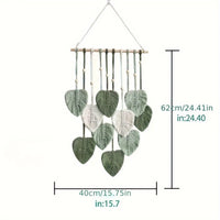 Verdelia - Bohemian Green Leaf Wall Hanging