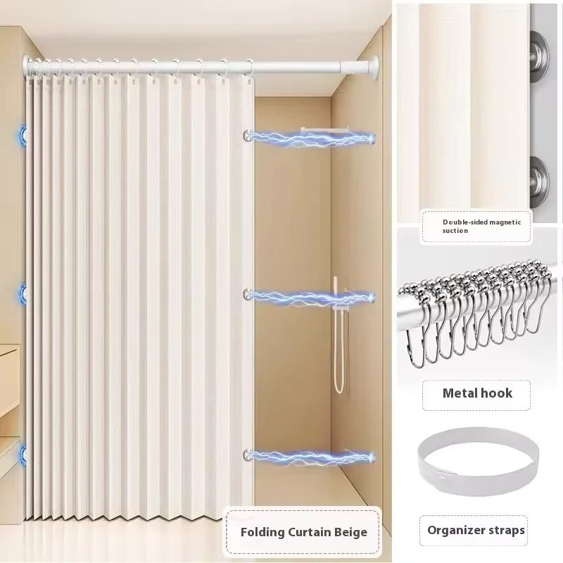 FLEXICURVE – Magnetic Foldable Shower Curtain for Walk-In Bathrooms