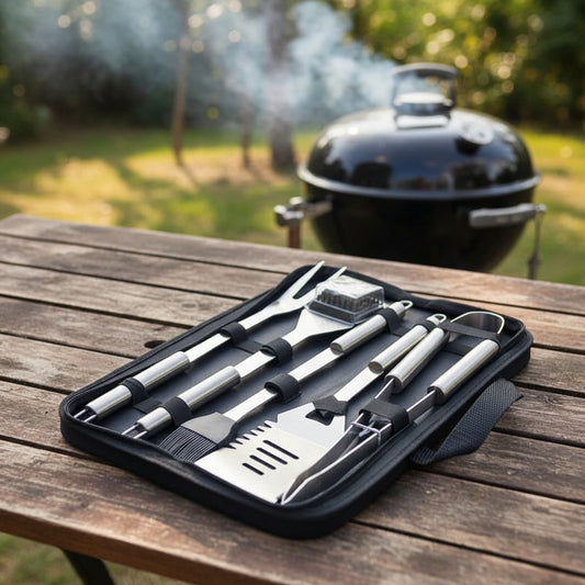 GRILLMASTER – Edelstahl BBQ Werkzeugset mit Tragetasche