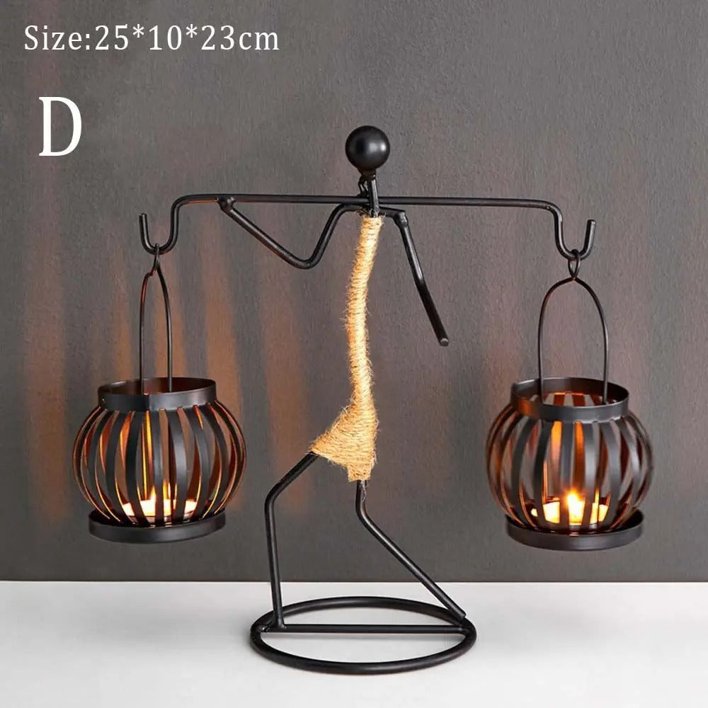 LUMIVIBE – Abstract Metal Candle Holder Sculpture