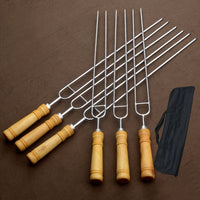 GRILLSKEW – Ensemble de 6 brochettes en acier inoxydable pour barbecue