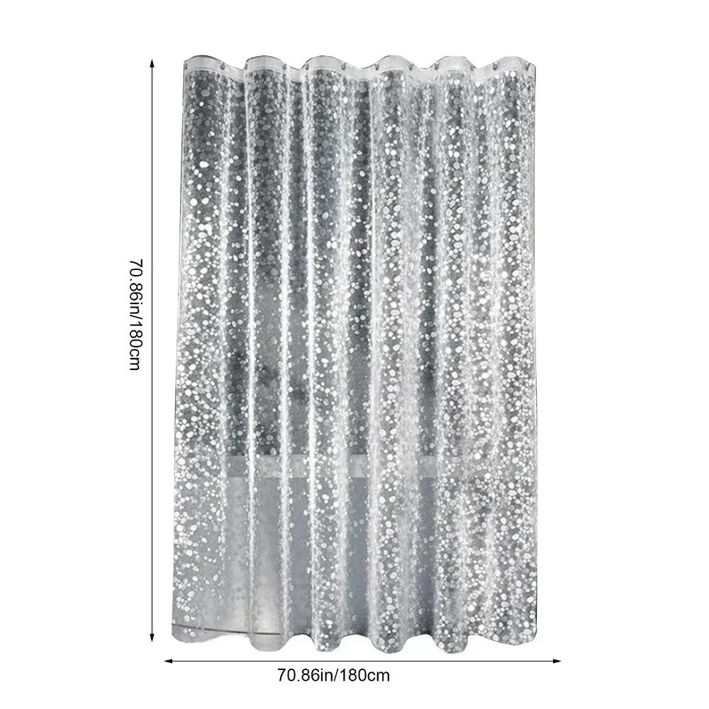 CLEARFLOW – Rideau de douche transparent étanche avec motif galets