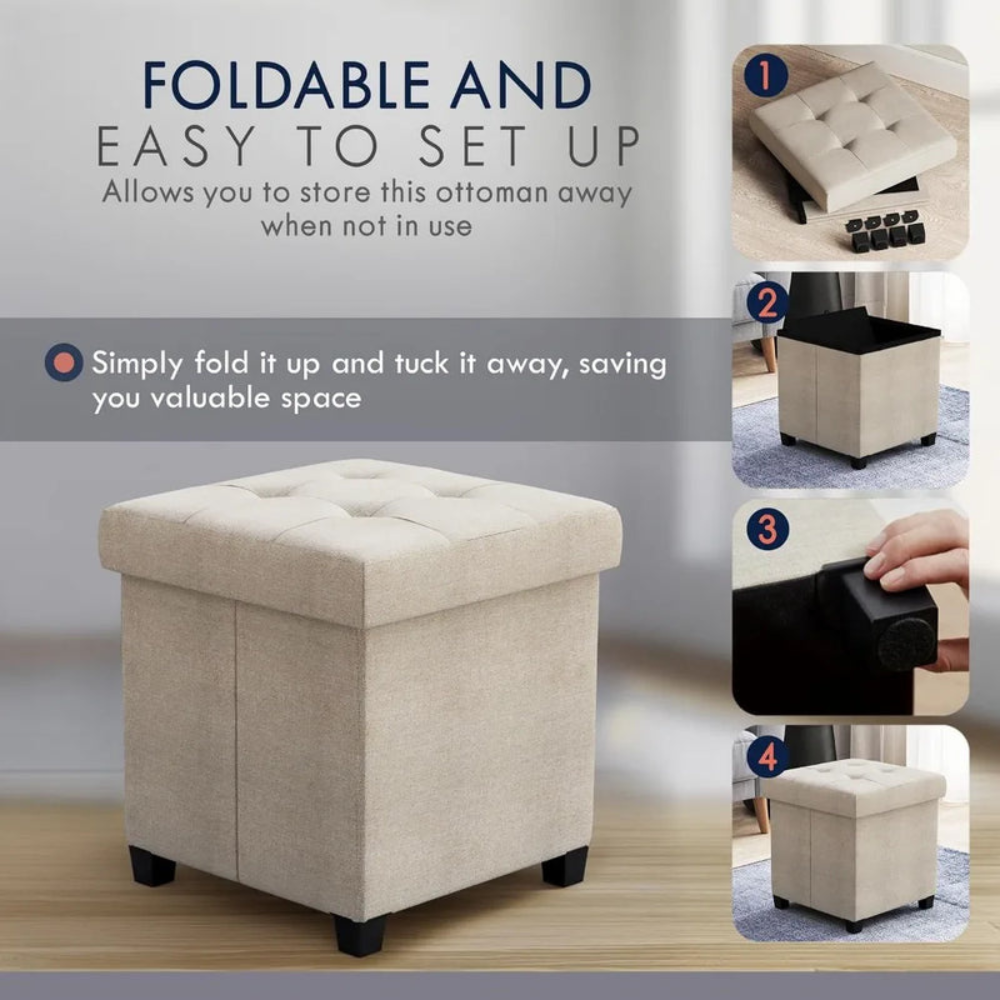 COMFYNEST – Square Storage Ottoman Bench