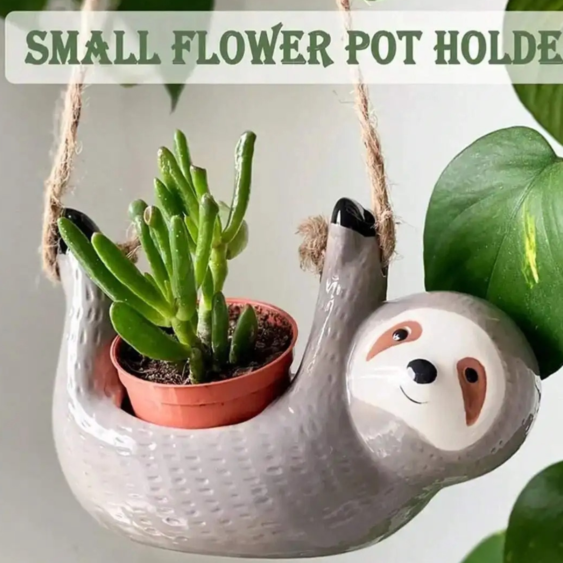 SLOTHBLOOM – Hanging Ceramic Succulent Planter