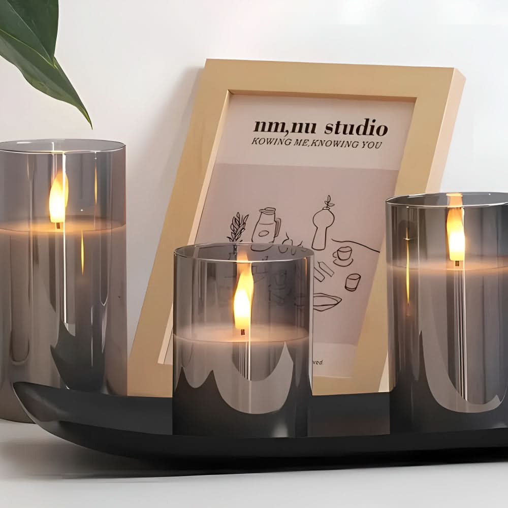 FLAMORIA – Lot de bougies sans flamme pour une lueur chaleureuse réaliste