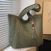 BOHOWEAVE – Woven Raffia Shoulder Tote Bag