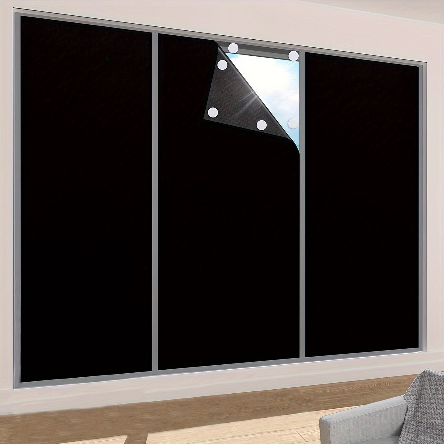 DARKFLOW – No-Drill Blackout Curtains for Home & Office Use
