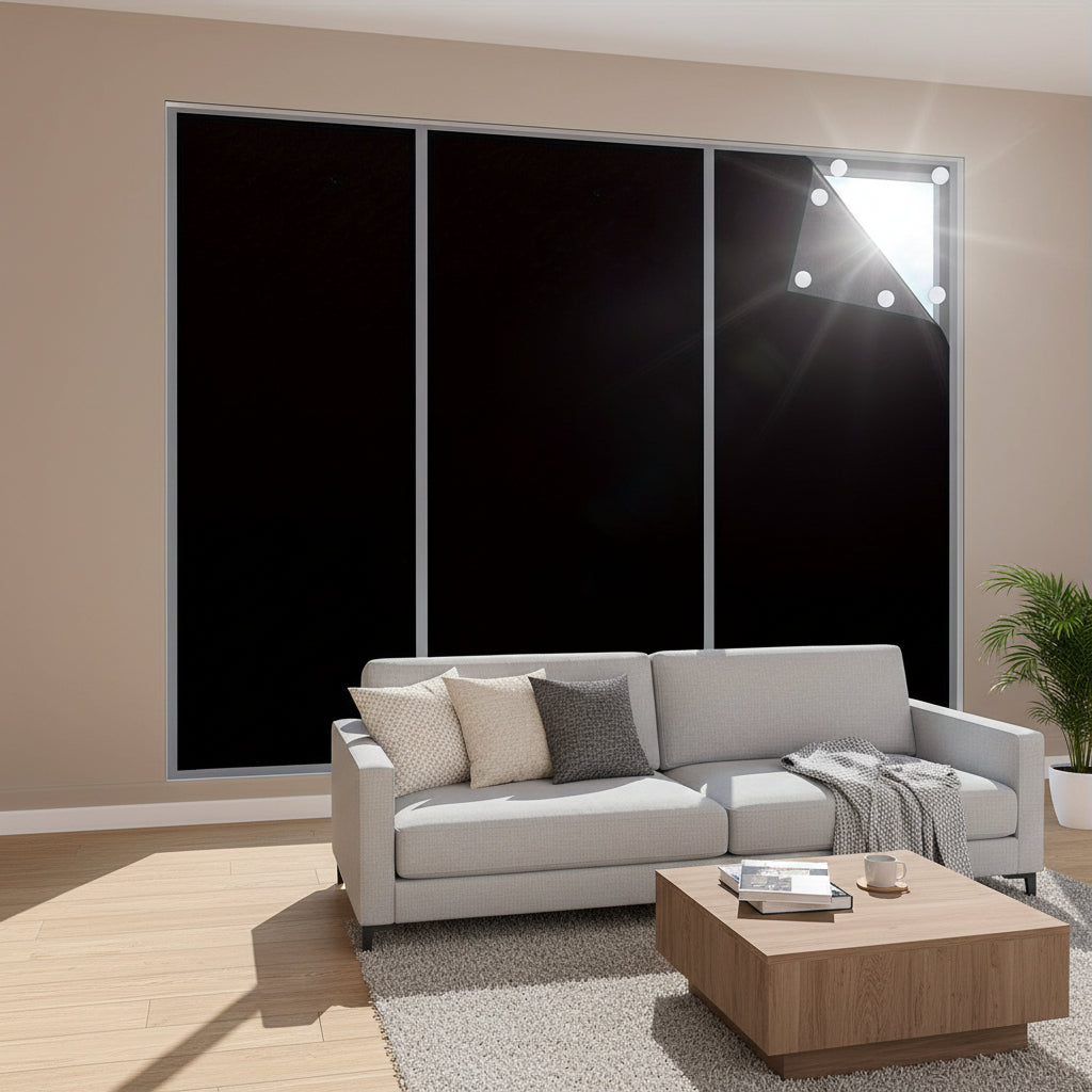 DARKFLOW – No-Drill Blackout Curtains for Home & Office Use