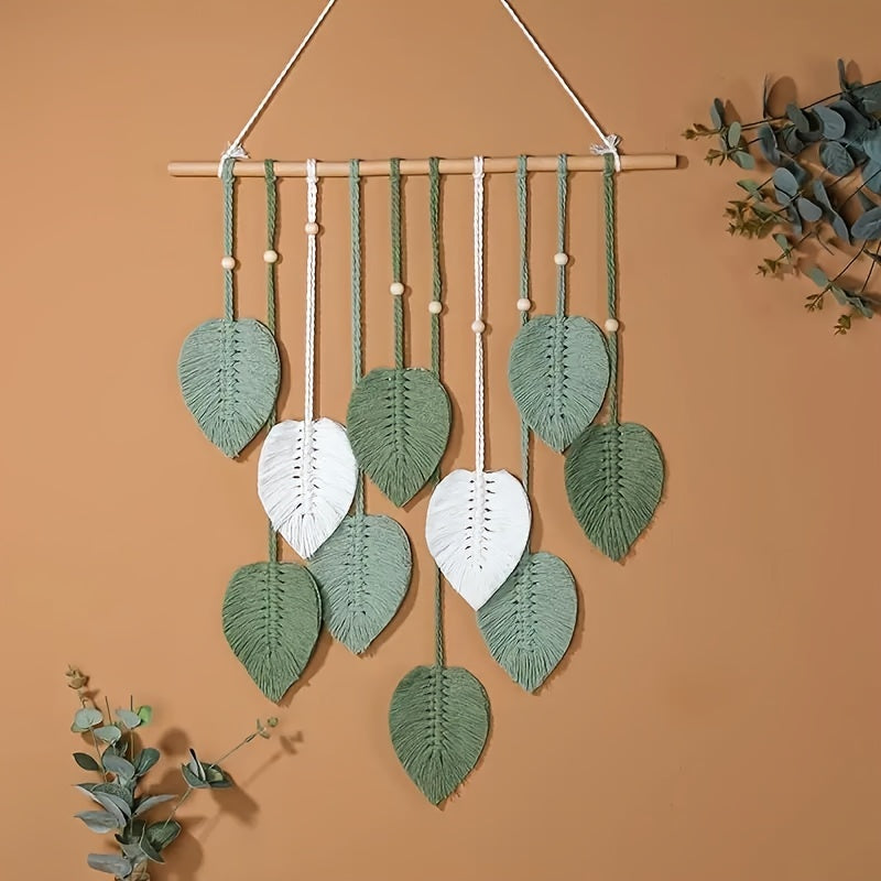 Verdelia - Bohemian Green Leaf Wall Hanging