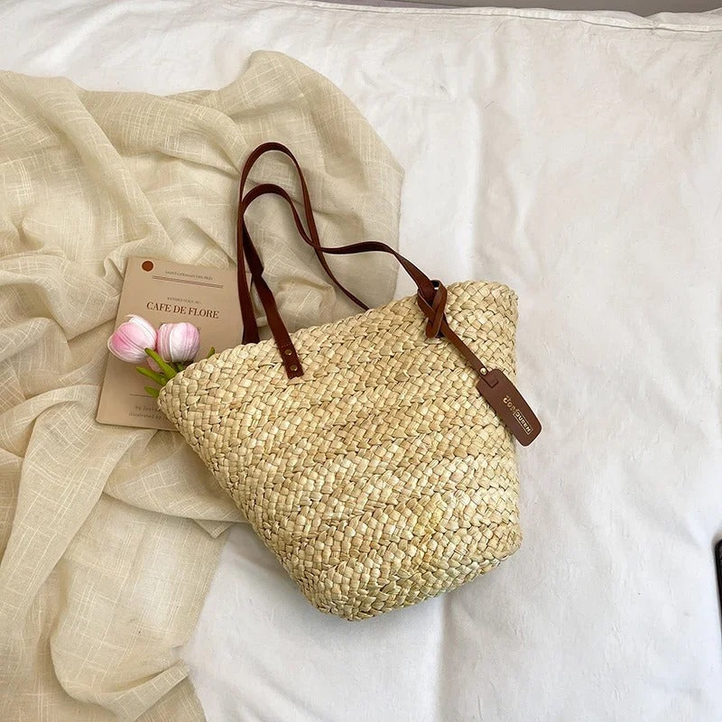SUNHAVEN – Sac de plage tressé en paille