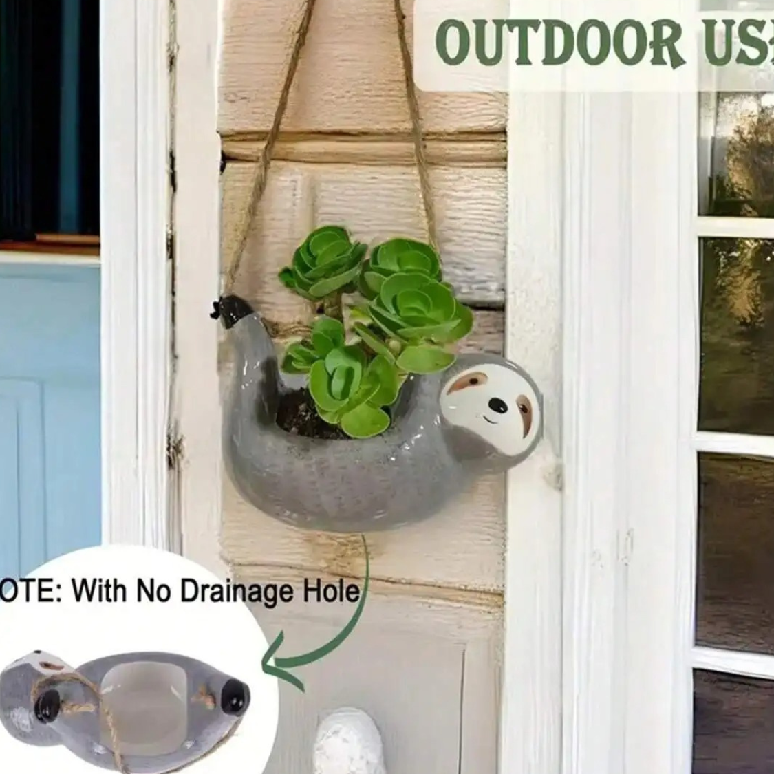 SLOTHBLOOM – Hanging Ceramic Succulent Planter