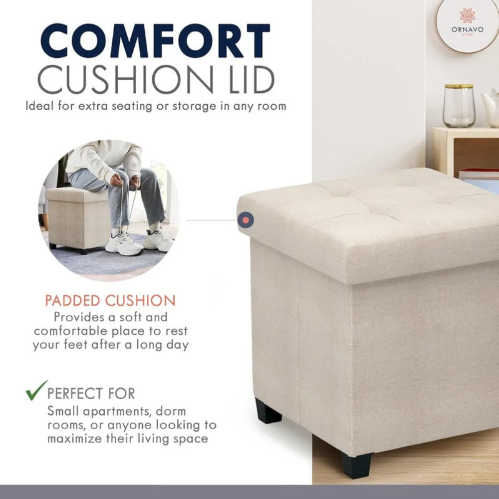 COMFYNEST – Square Storage Ottoman Bench