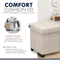 COMFYNEST – Square Storage Ottoman Bench