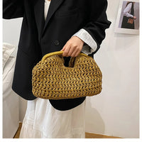 LUXEWEAVE – Sac à main en raphia tissé