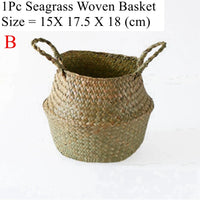 EARTHWEAVE – Panier de rangement tressé en herbe marine