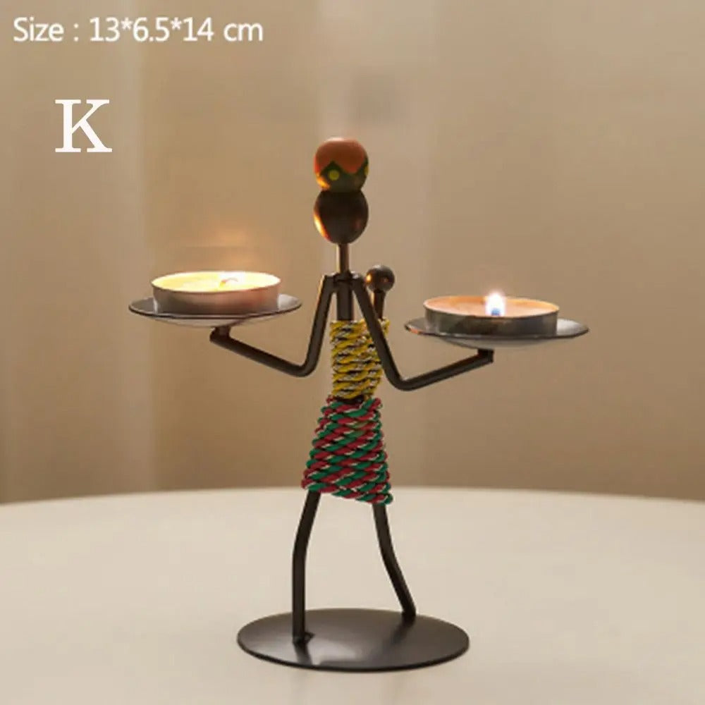 LUMIVIBE – Abstract Metal Candle Holder Sculpture