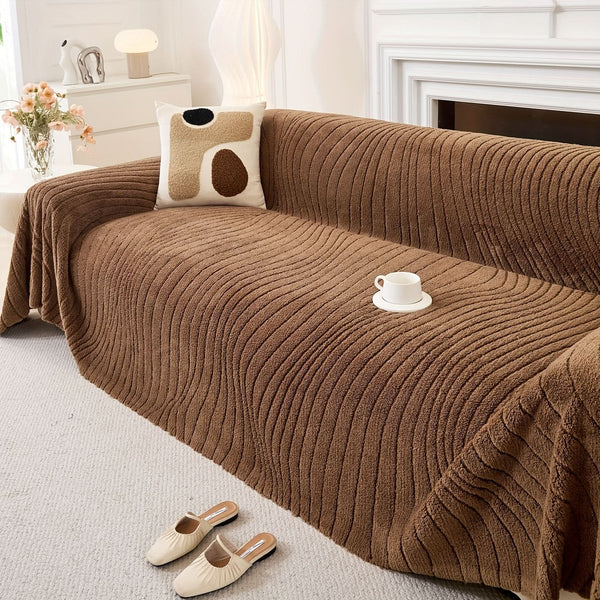 PLUSHLIVA – Couverture de canapé double face en peluche pour toutes saisons