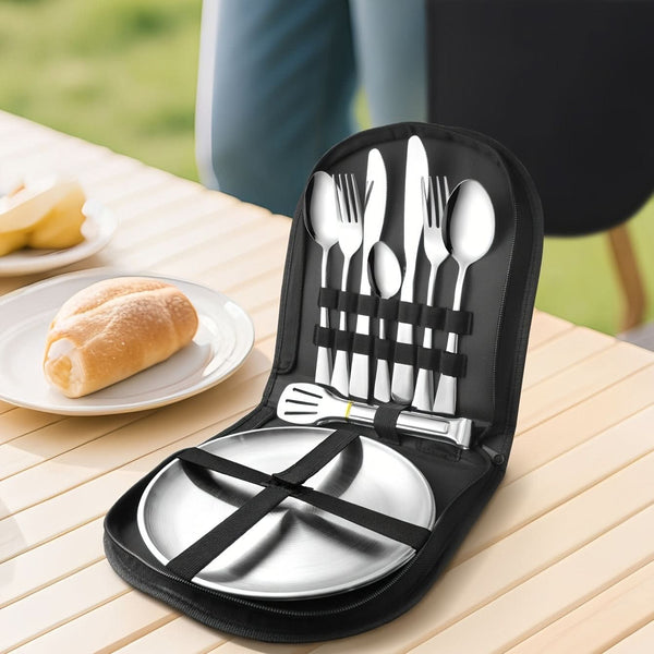 TREKDINE – Ensemble portable de pinces et assiettes pour repas en voyage