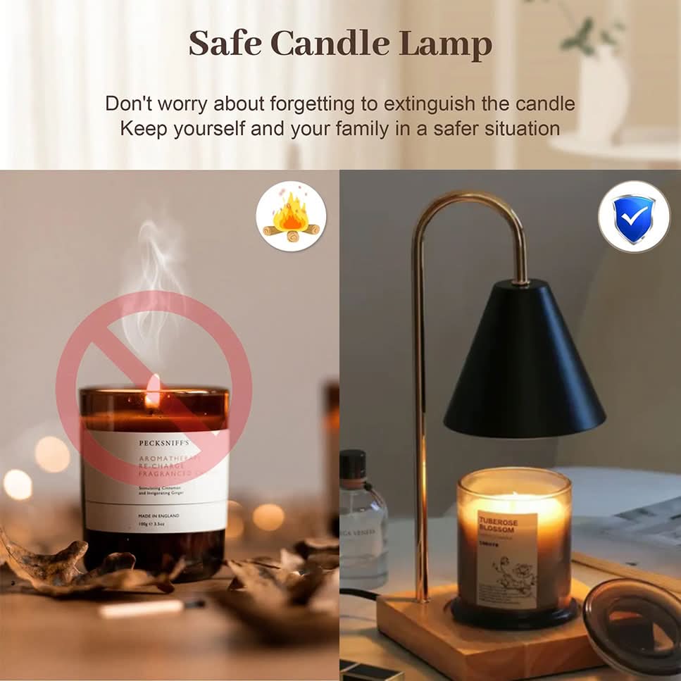 WARMELLE – Lampe chauffe-bougie avec minuterie pour des espaces de vie élégants