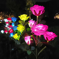 BLOOMGLOW – Lampes solaires fleurs à 5 têtes pour ambiance de jardin