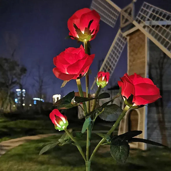 BLOOMGLOW – Lampes solaires fleurs à 5 têtes pour ambiance de jardin