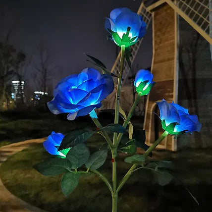 BLOOMGLOW – Lampes solaires fleurs à 5 têtes pour ambiance de jardin