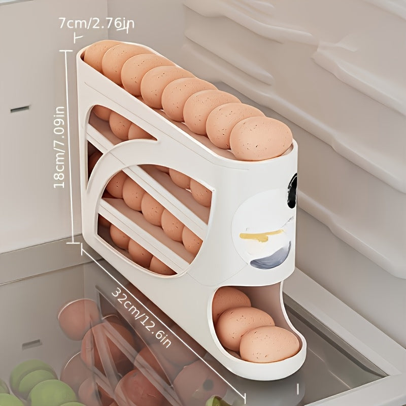 EGGROLLA – 4 Tier Rolling Egg Storage Organizer