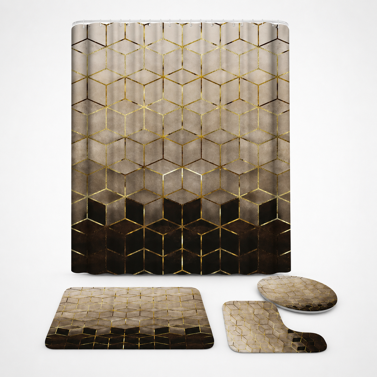 VEINELLE – Marble Print Shower Curtain for Graceful Bathroom Privacy