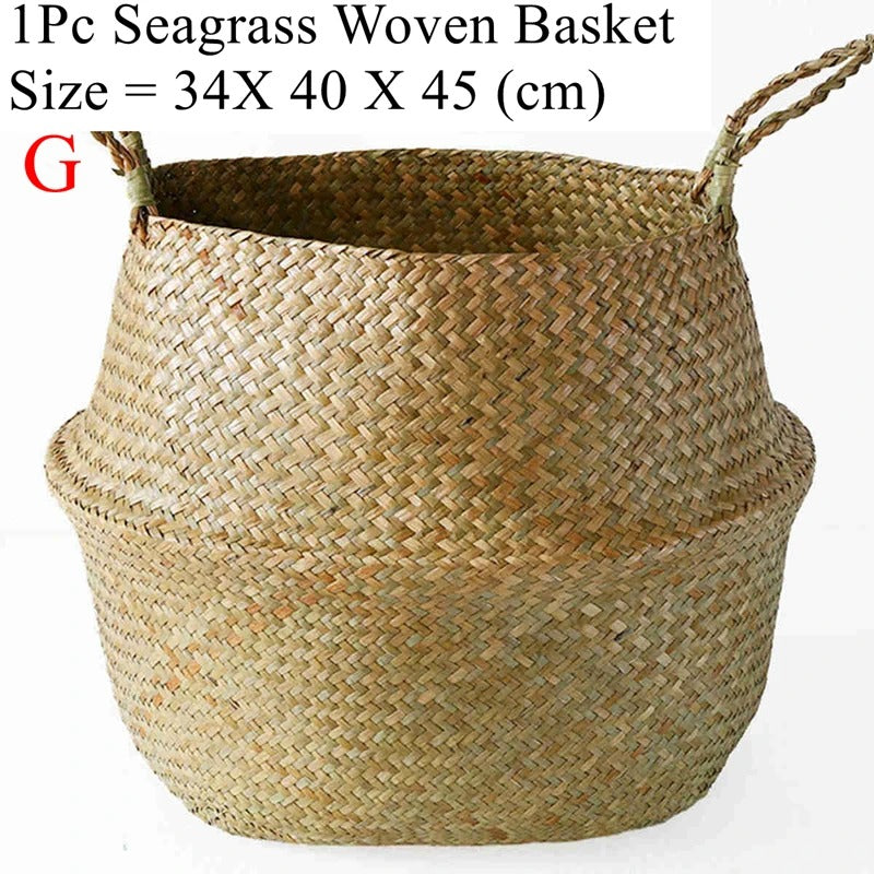 EARTHWEAVE – Panier de rangement tressé en herbe marine