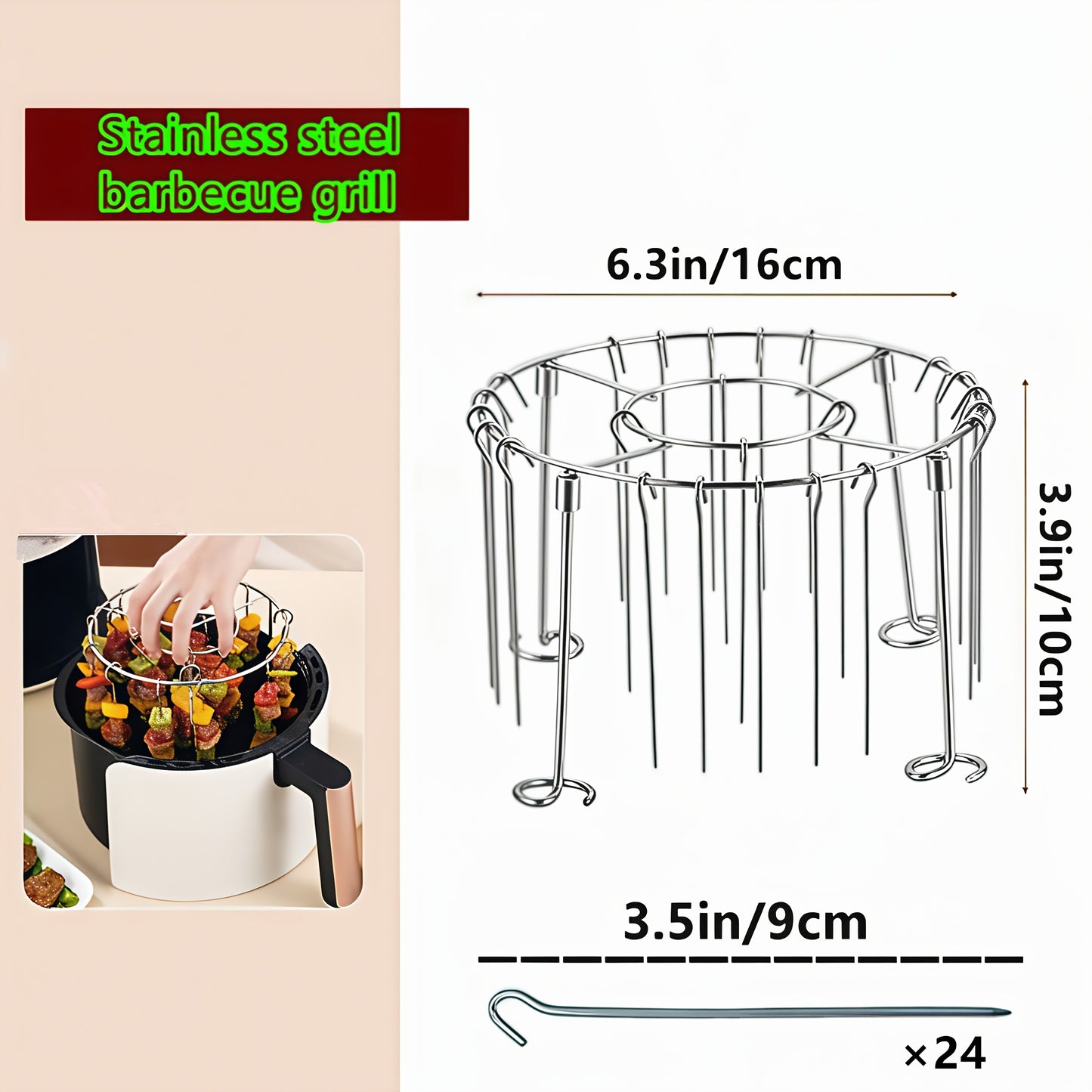 GRILLTOWER – Support vertical pour brochettes en acier inoxydable