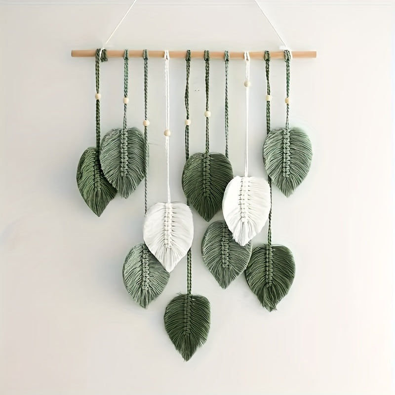 Verdelia - Bohemian Green Leaf Wall Hanging